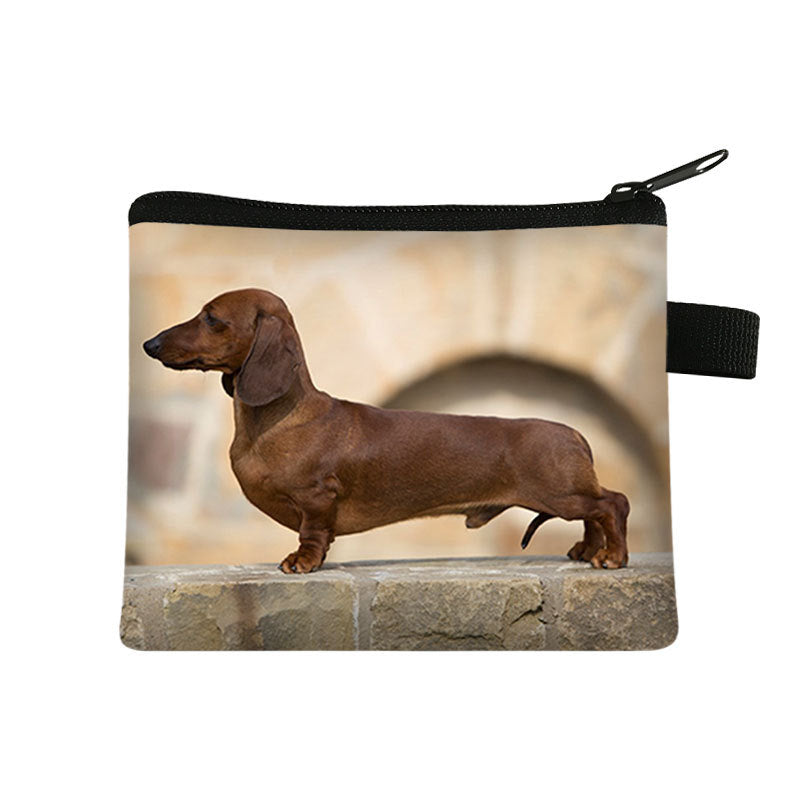 Wholesale Polyester Cartoon Animal Hound Dog Kids Coin Purse